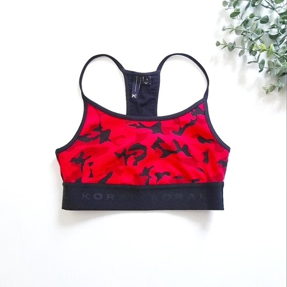 KORAL Sweeper Versatility Sport Athletic Bra Red Camo Small - Picture 1 of 8